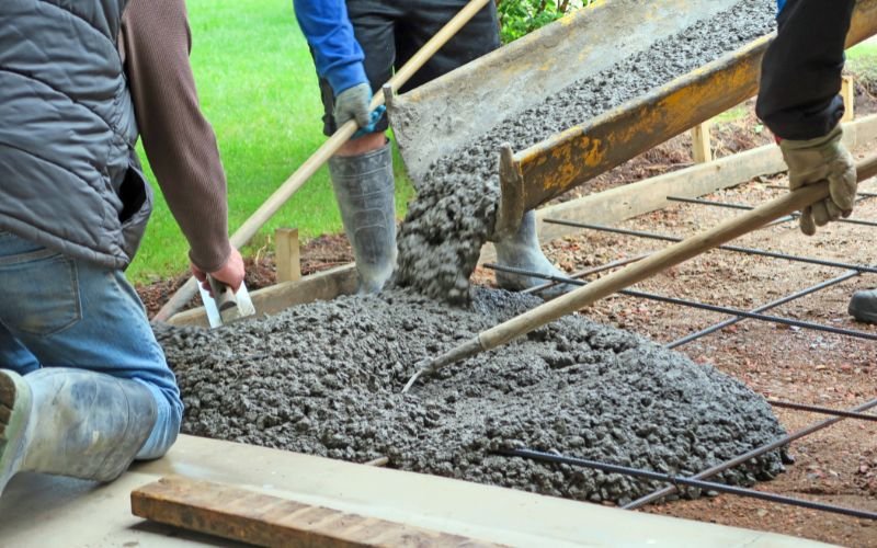Concrete mixing and pouring
