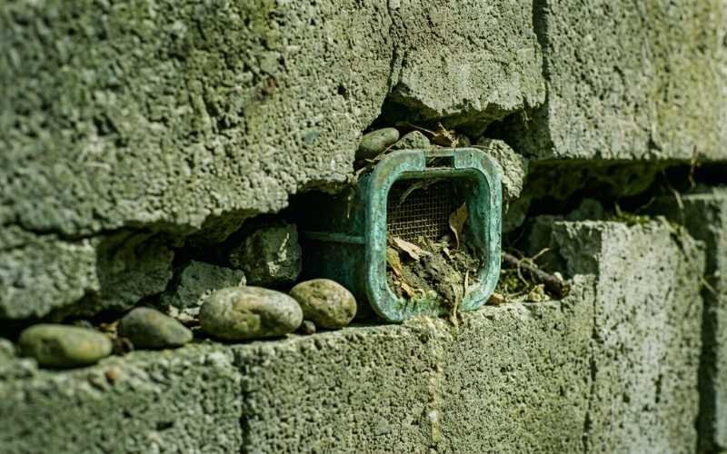 Blocked Weep Holes in Retaining Wall